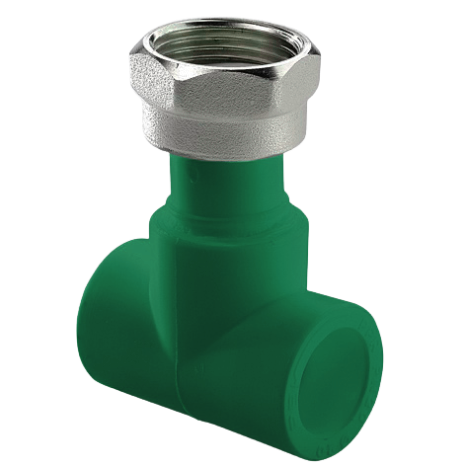 Тройник ПП с накидной гайкой D32-3/4'-32 AntiFire(зеленый)