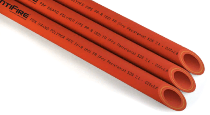 Труба PP-R FR FireResistant SDR 7.4 D40 L4м AntiFire(красный)