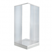 Кабина душевая пл/стекло 2-х стенная 900х900мм белый без поддона 2-х стенная Пластиклайн (СибПласт)