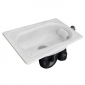 Чаша Генуя сталь эмаль со смещенным сливом в комплекте с сифоном и водорассекателем Сантэкс (Гомель)