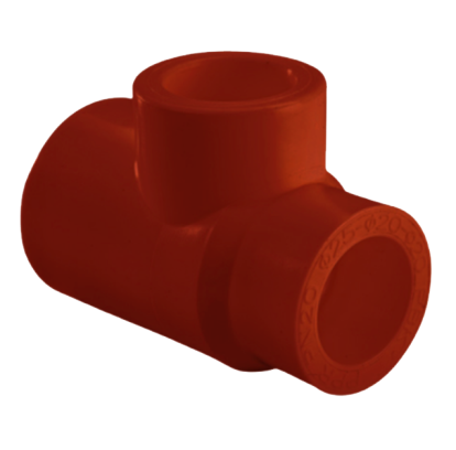 Тройник ПП переходный SDR 17 D200х63х200 AntiFire (красный)