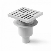 Трап вертикальный регулируемый, с выпуском 50 мм, с решеткой из пластика