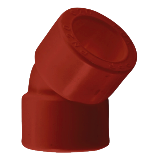 Угольник ПП 45гр. D40 AntiFire(красный)